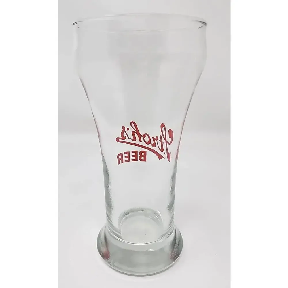 Vintage 1960's Rare Stroh's‎ Beer 8 oz Pilsner Barware Glass Red Logo U205